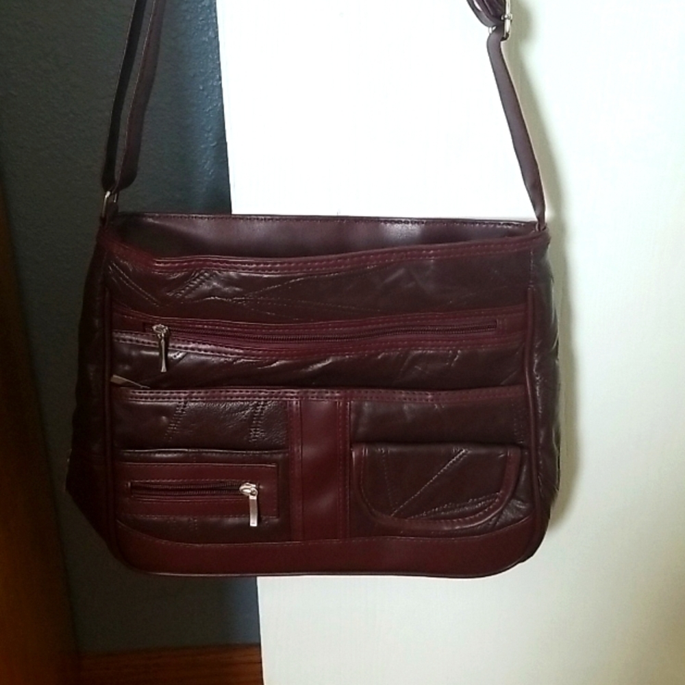 Genuine patch leather Shoulder bag